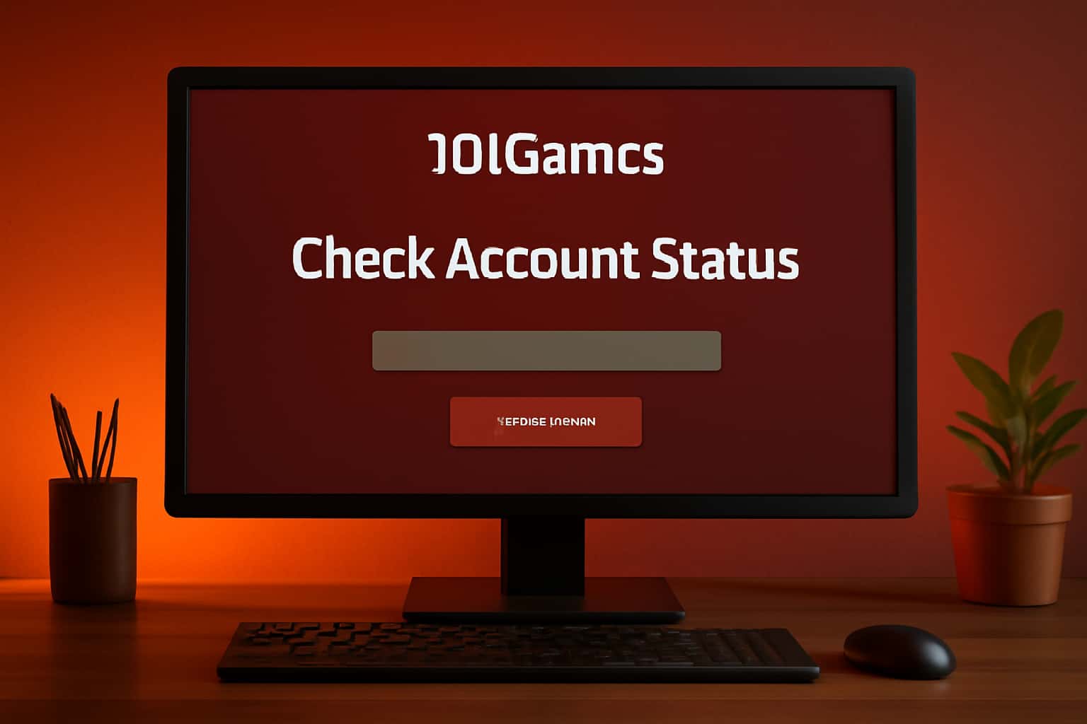 Informational scene illustrating the 101Games Account Status with secure access elements.