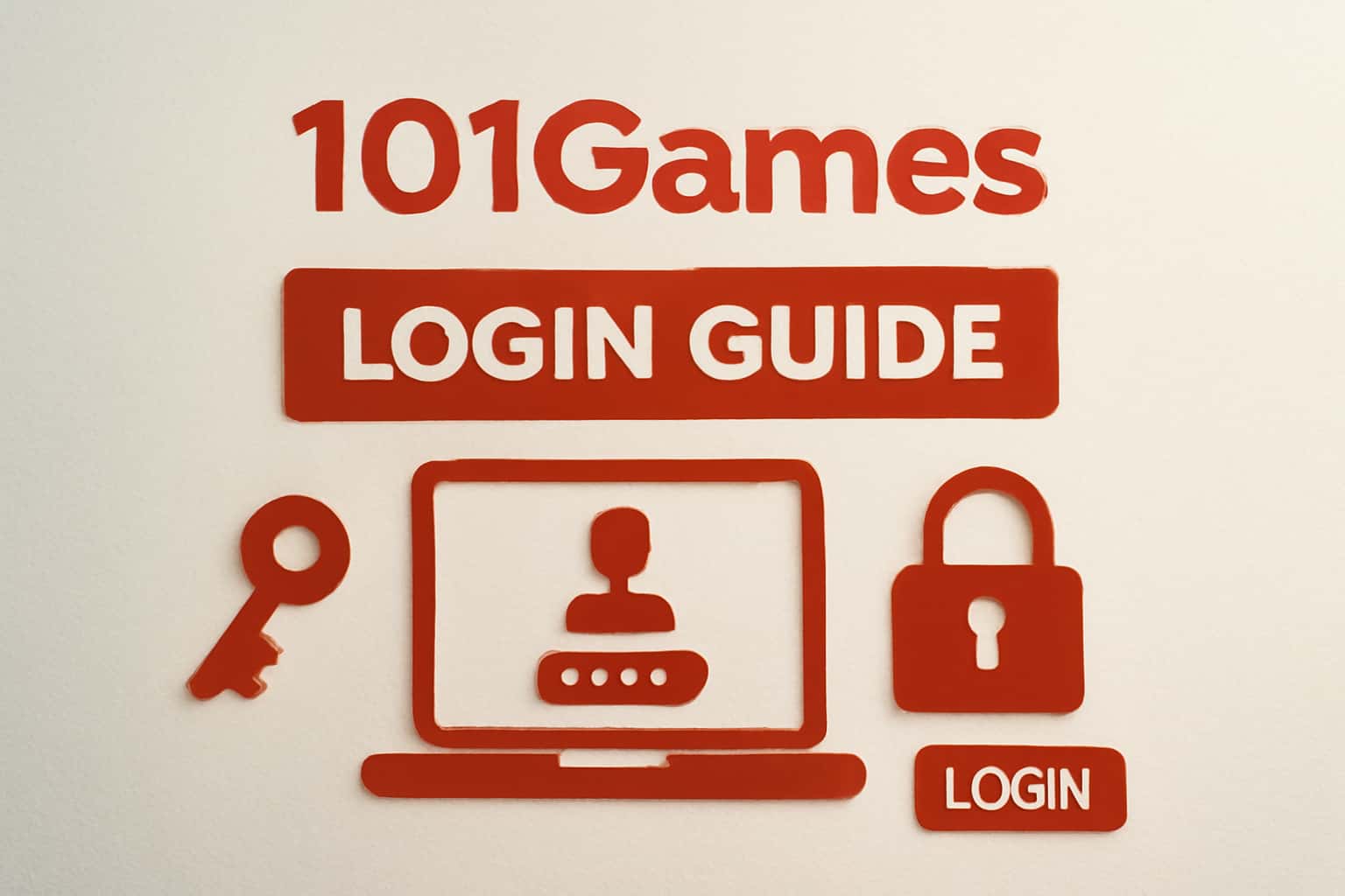 A professional scene illustrating the concept of a secure login for 101Games.