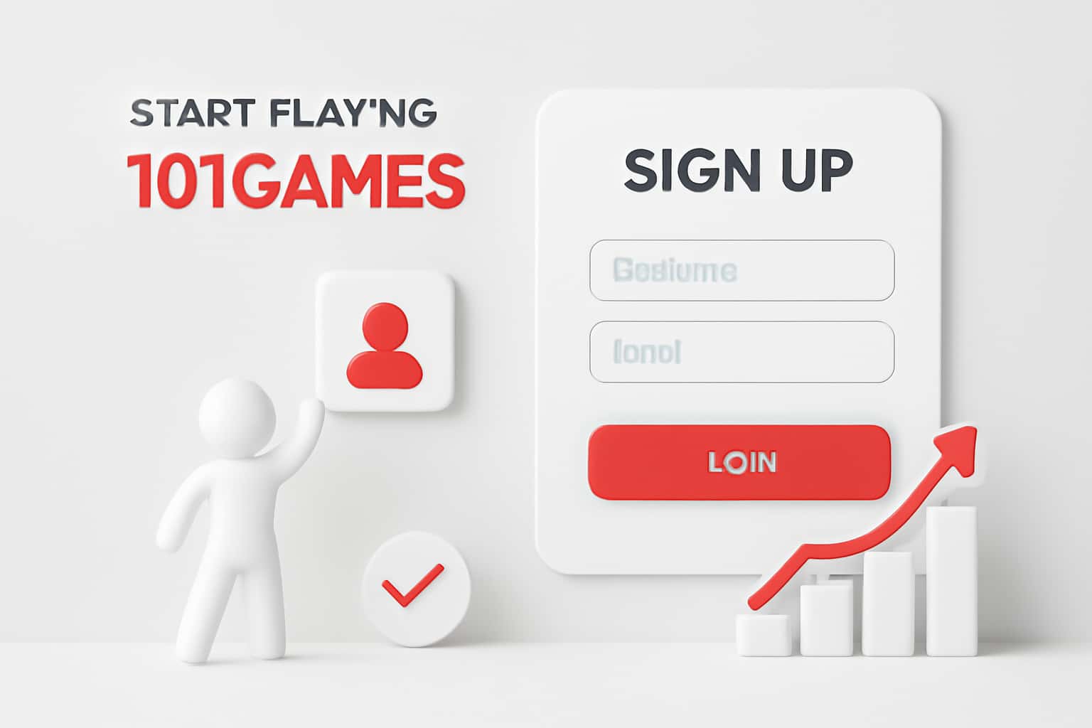 Start Playing 101Games - Sign Up Interface