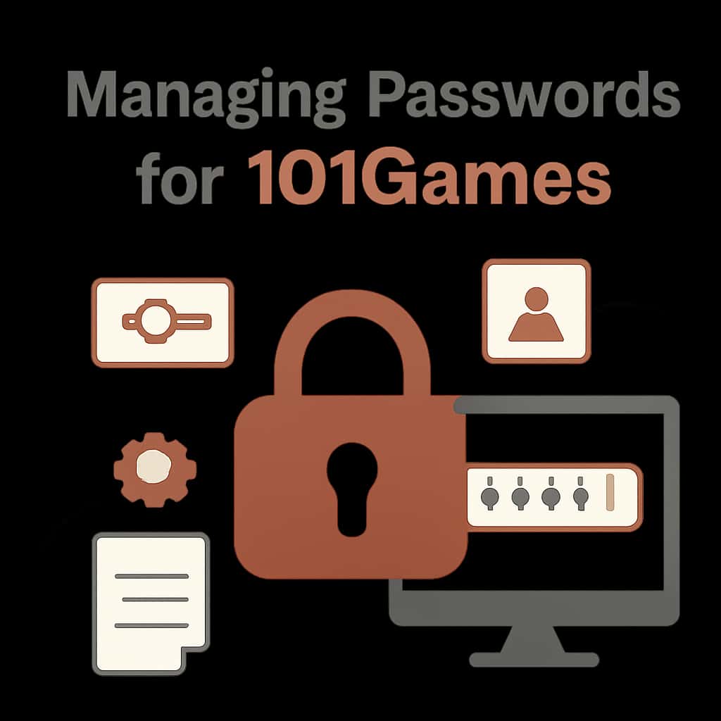 An educational diagram illustrating password management strategies for 101Games.