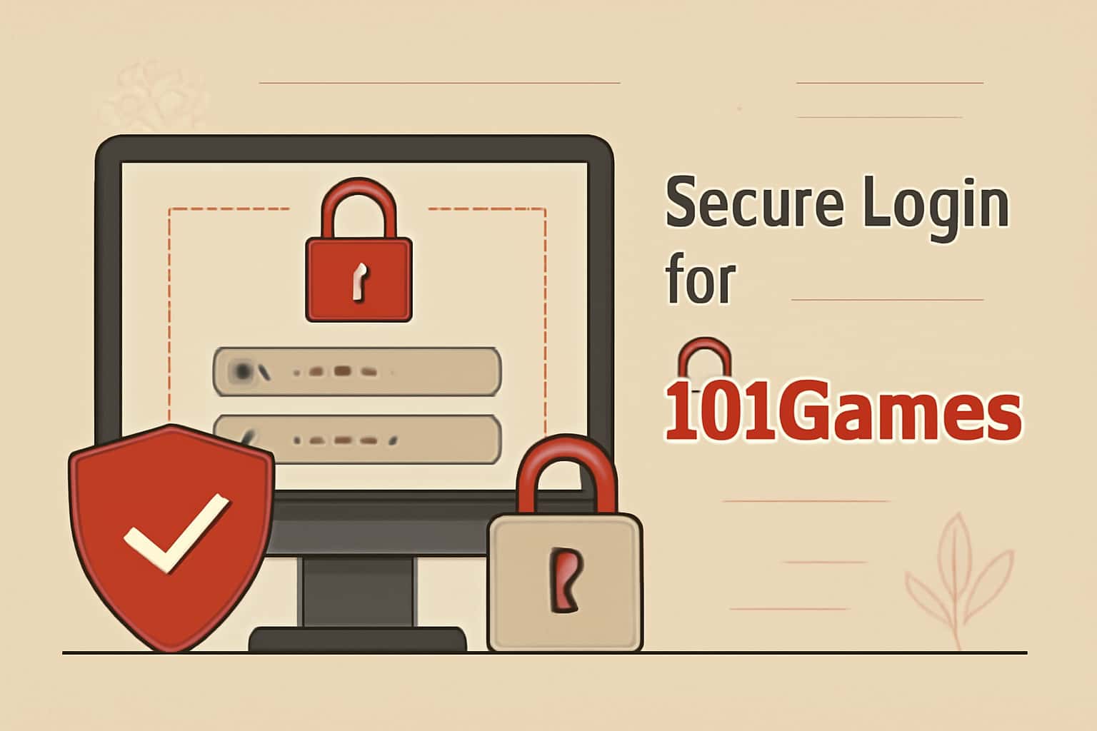 A visually sleek representation emphasizing secure login for 101Games.
