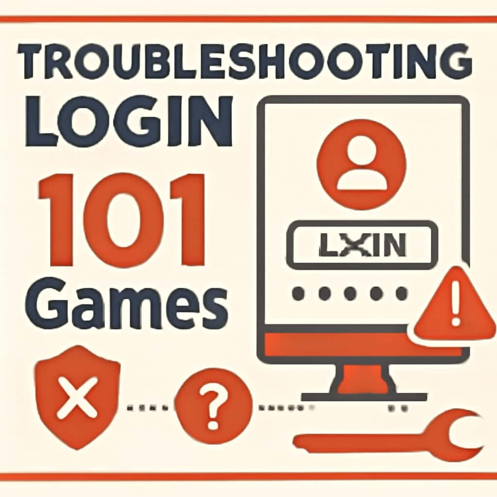 Illustration of troubleshooting process for 101Games login.